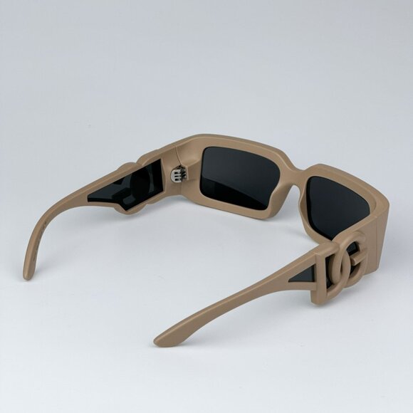 D&G DG6197 329287 BRAND NEW Sunglasses Rubberized Beige Grey Rectangle Unisex - Picture 9 of 12